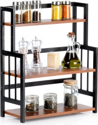 Drewniana trzypoziomowa kuchenna półka 41,5 × 18,5 × 50 cm