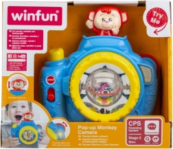 Aparat fotograficzny z wyskakującą małpką