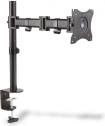 Biurkowy uchwyt monitora z ramieniem i klamrą, 1x do 27", 8 kg, obrotowy i odchylany 360° (pivot)