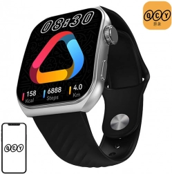 Smartwatch QCY z wyświetlaczem AMOLED 1,96'' – czarny