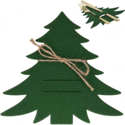 Świąteczne filcowe etui na sztućce w kształcie choinki, zielone, 4 szt.