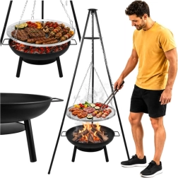 Kaminer – ogrodowy grill trójnogowy z paleniskiem i rusztem wiszącym 58 cm