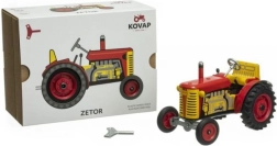 Traktor Zetor czerwony z plastikowymi felgami na kluczyk 1:25