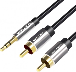 Kabel audio 2xRCA na 3,5 mm Vention BCFBD 0,5 m (czarny)