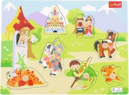 Drewniane puzzle średnie – zamek, 8 elementów