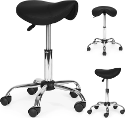 Obrotowe ergonomiczne krzesło siodłowe, czarne MODERNHOME