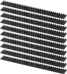 Plastowe kolce przeciw ptakom, czarne, 50 × 4,3 cm, zestaw 10 szt.