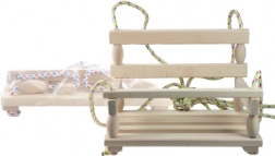 Drewniana huśtawka wisząca dla dzieci, naturalna