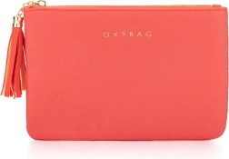 Kosmetyczna torba skórzana w kolorze koralowym