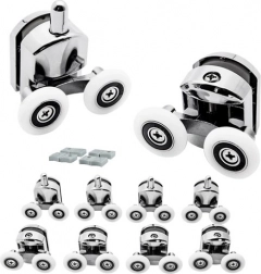 Zestaw podwójnych rolek jezdnych do drzwi prysznicowych 8 szt.