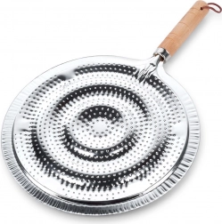 Metalowy dyfuzor płomienia na kuchenkę 21 cm z drewnianą rączką