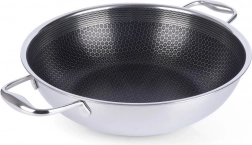 Nierdzewny nieprzywierający wok COOKCELL 28 cm