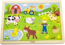 Viga drewniane puzzle farma dla dzieci