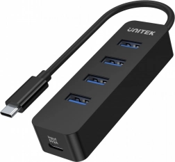 Aktywny hub USB‑C UNITEK z 4× USB‑A 3.1, 10 W
