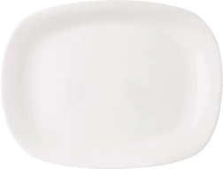 Szklany biały prostokątny talerz do serwowania 28 × 21 cm