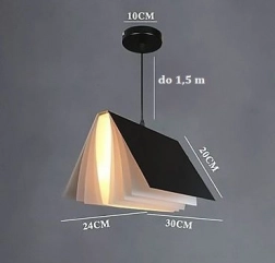Stylowa lampa wisząca – książka, czarna