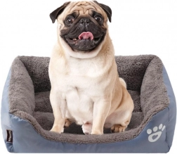Miękkie legowisko dla psa lub kota - rozmiar M, szare