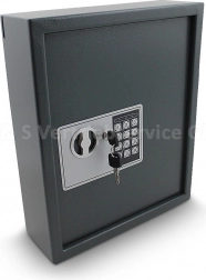 Elektroniczny sejf na klucze, grafitowy, 48 haczyków, naścienny