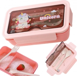 Lunchbox z przegródkami i sztućcami 1 l