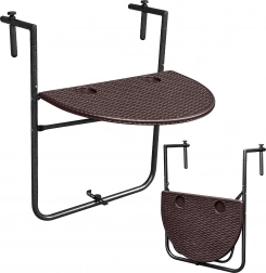 Składany wiszący stół balkonowy brązowy ModernHome