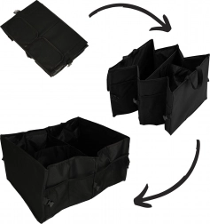 Składany organizer do bagażnika auta – duży tekstylny porządnik