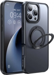 Magnetyczne etui z pierścieniem–podstawką do iPhone 16 Pro (czarne) McDodo