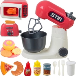 Dziecięcy zestaw kuchenny 26 el. ISO Trade – mikser, toster i kuchenka mikrofalowa z akcesoriami