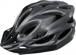 Kask rowerowy Race z lampką LED i regulacją, carbon połysk