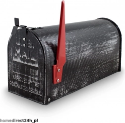 Amerykańska skrzynka pocztowa retro z chorągiewką i uchwytem ściennym