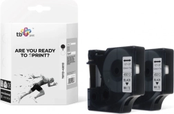 Taśma do DYMO 12 mm x 7 m, czarny nadruk na białym tle, 2 szt.