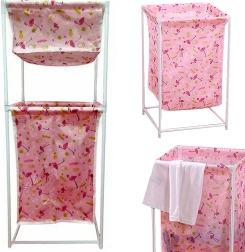 Kosz na pranie z podwójną półką