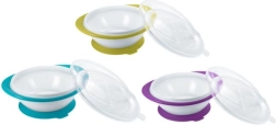 NUK Easy Learning Dziecięca miska z 2 pokrywkami i przyssawką niebieska