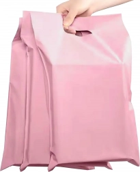 Różowe koperty kurierskie z uchwytem 500 × 600 + 70 mm, 50 szt.