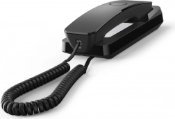 Gigaset Desk 200 czarny – kompaktowy przewodowy telefon na biurko i ścianę