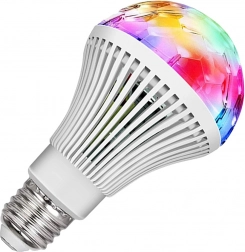 Obrotowa żarówka RGB LED E27 – kula dyskotekowa