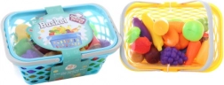 Plastowy koszyk z produktami spożywczymi dla dzieci