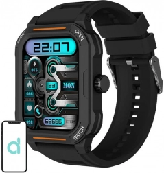 Smartwatch BLITZWOLF BW‑GTC3 czarny ze stalową bransoletą