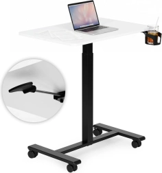 Mobilny stół z regulacją wysokości 70 × 48 cm z uchwytem na napoje modernhome