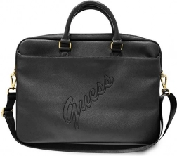 Elegancka torba na laptop 16" GUESS Saffiano Script, czarna