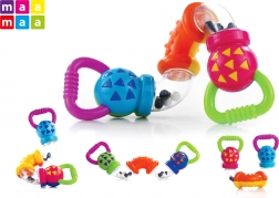 Grzechotka dla niemowląt 17 cm z obrotowymi rureczkami