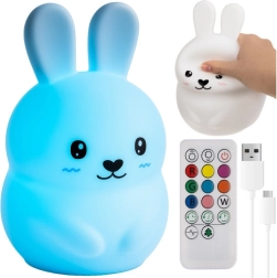 Izoxis dziecięca lampka nocna LED RGB królik z pilotem