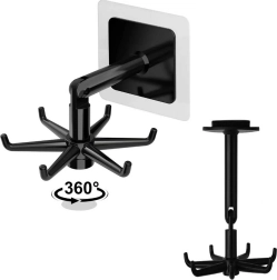 Kuchenny obrotowy haczyk samoprzylepny czarny