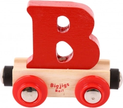 Drewniany wagonik z literą B – BIGJIGS RAIL