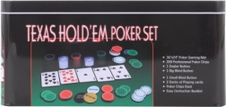 Zestaw pokerowy w metalowym pudełku