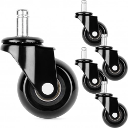 Gumowe kółka do krzesła biurowego 50 mm, trzpień 11 mm, zestaw 5 szt.