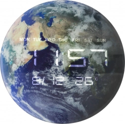 Nascienne cyfrowe zegary globus z wyświetlaczem LED 32 cm, niebieskie