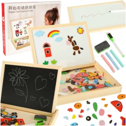 Magnetyczna i Kredowa Tablica z Puzzlemi