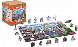Drewniane puzzle Ruchliwy Paryż 2w1, 150 elementów