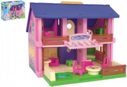 Plastowy domek dla lalek 37 cm Play House z akcesoriami