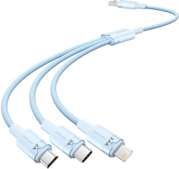 Kabel USB 3 w 1 1,5 m z konektorami USB‑C, Lightning i Micro‑USB Vention